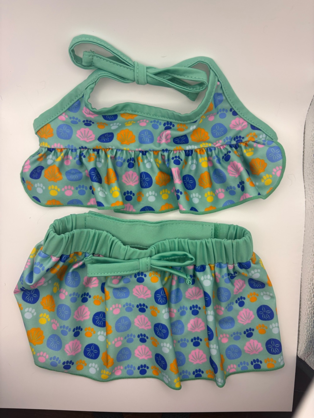 Top Paw Green seashell dog/Pet Bikini. Size small